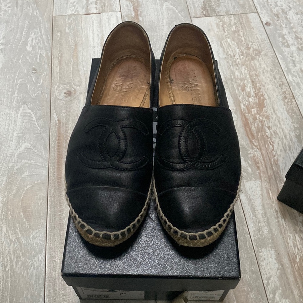 Chanel leather espadrilles